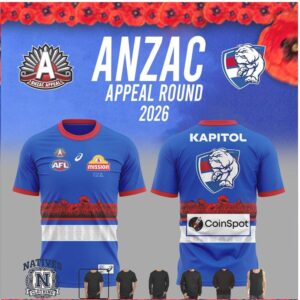 Western Bulldogs Anzac Appeal Round AFL Jersey T Shirt