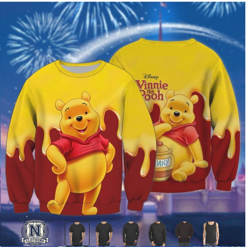 Winnie The Pooh Hunny Pot Yellow Drip Graphic T Shirt Winnie The Pooh Hunny Pot Yellow Drip Graphic T Shirt