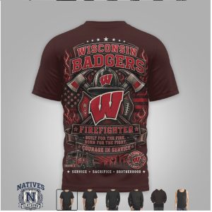 Wisconsin Badgers Firefighter Helmet Courage In Service T Shirt