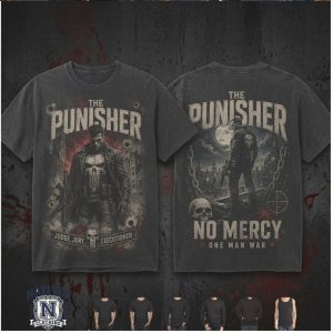 The Punisher Vigilante Skull Gritty City Judge Jury Executioner T Shirt