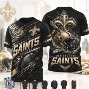New Orleans Saints Fleur De Lis Helmet Graphic Football T Shirt