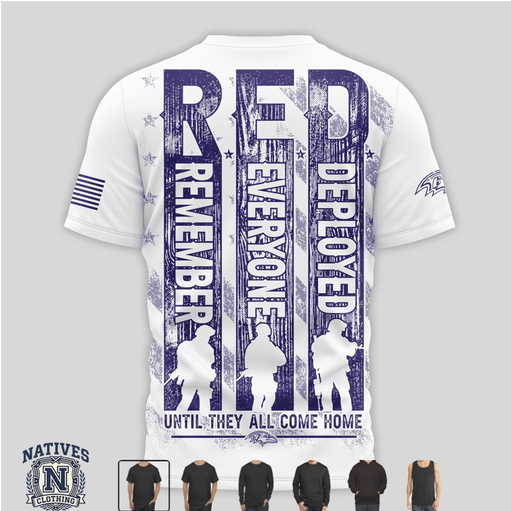 Baltimore Ravens Red Friday Remember Deployed Heart T Shirt Baltimore Ravens Red Friday Remember Deployed Heart T Shirt