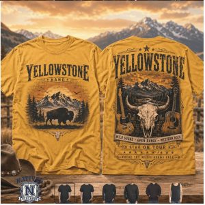 Yellowstone Band Western Bison Skull Live On Tour Country T Shirt