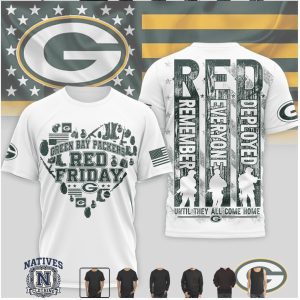 Green Bay Packers Red Friday Remember Deployed Heart T Shirt