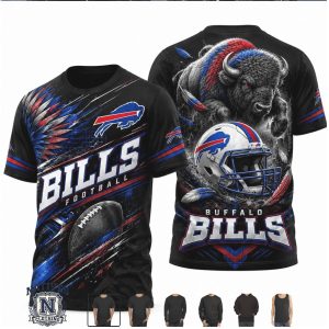 Buffalo Bills Football Charging Bison Helmet T Shirt