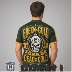 Green Bay Packers Skull Logo Till Dead And Cold Football T Shirt