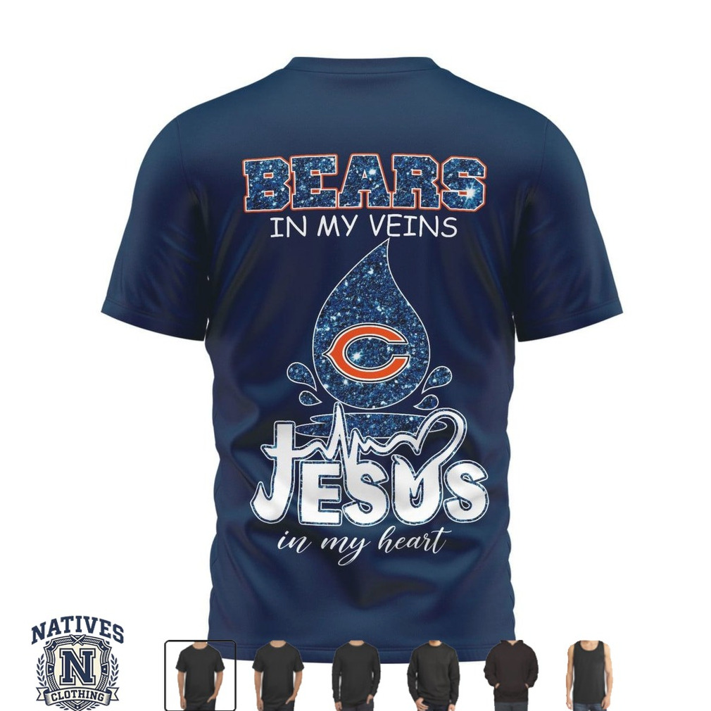 Chicago Bears Faith Cross Heartbeat Jesus In My Heart T Shirt Chicago Bears Faith Cross Heartbeat Jesus In My Heart T Shirt