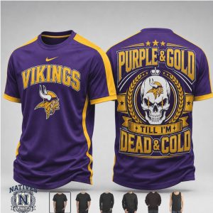 Minnesota Vikings Skull Logo Till Dead And Cold Football T Shirt