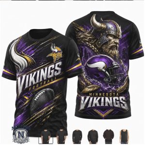 Minnesota Vikings Warrior Helmet Graphic Football Team T Shirt