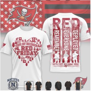 Tampa Bay Buccaneers Red Friday Military Heart Remember Everyone Deployed T Shirt