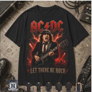 AC DC Guitarist Lightning Let There Be Rock T Shirt