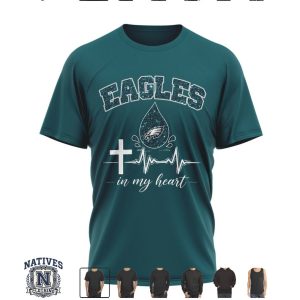 Philadelphia Eagles Jesus In My Heart Cross Faith Football T Shirt