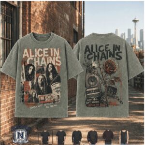 Alice In Chains Seattle Grunge Band Vintage Wash Graphic T Shirt