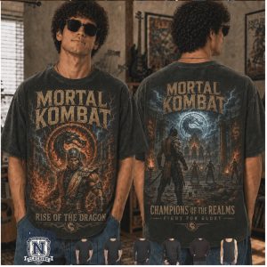 Mortal Kombat Scorpion Fire And Lightning Champions Of The Realms T Shirt