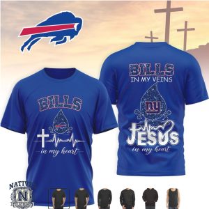 Buffalo Bills Faith Cross Heartbeat Jesus In My Heart T Shirt