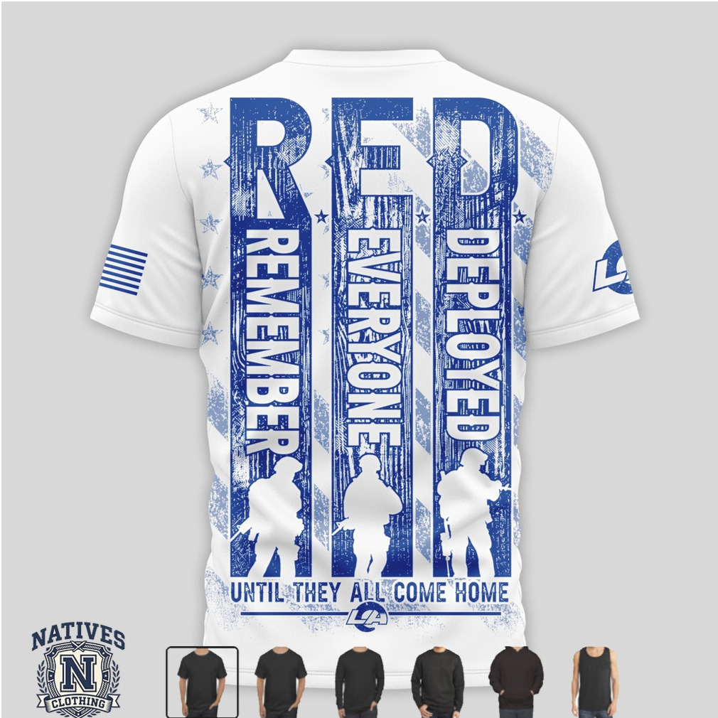 Los Angeles Rams Red Friday Military Heart Remember Everyone Deployed T Shirt Los Angeles Rams Red Friday Military Heart Remember Everyone Deployed T Shirt