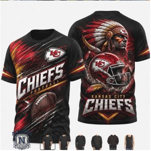 Kansas City Chiefs Mascot Helmet Graphic Football Team T Shirt