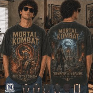 Mortal Kombat Scorpion Fire And Lightning Champions Of The Realms T Shirt