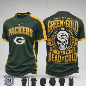 Green Bay Packers Skull Logo Till Dead And Cold Football T Shirt