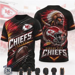 Kansas City Chiefs Mascot Helmet Graphic Football Team T Shirt