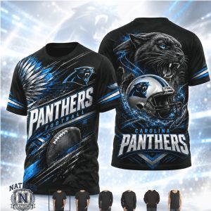 Carolina Panthers Football Fierce Cat Helmet T Shirt