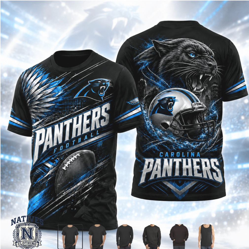 Carolina Panthers Football Fierce Cat Helmet T Shirt Carolina Panthers Football Fierce Cat Helmet T Shirt