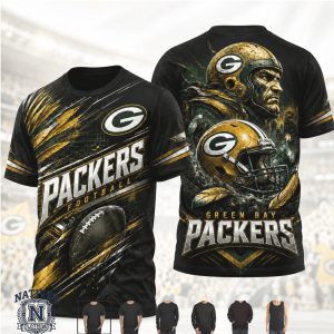 Green Bay Packers Football Helmet Graphic Performance T Shirt