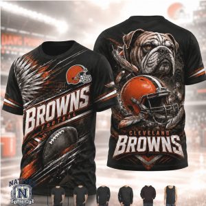 Cleveland Browns Football Bulldog Mascot Helmet T Shirt
