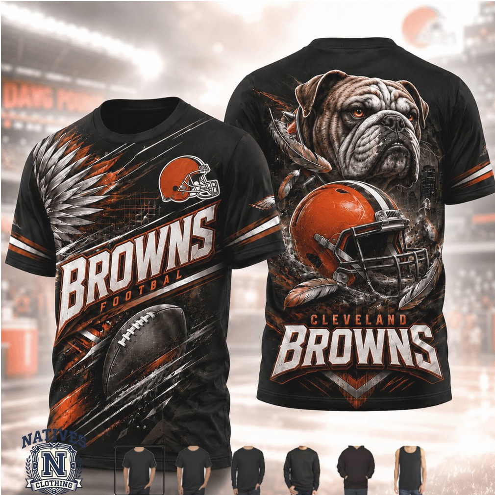 Cleveland Browns Football Bulldog Mascot Helmet T Shirt Cleveland Browns Football Bulldog Mascot Helmet T Shirt