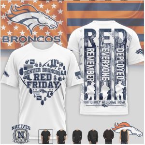Denver Broncos Red Friday Remember Deployed Heart T Shirt