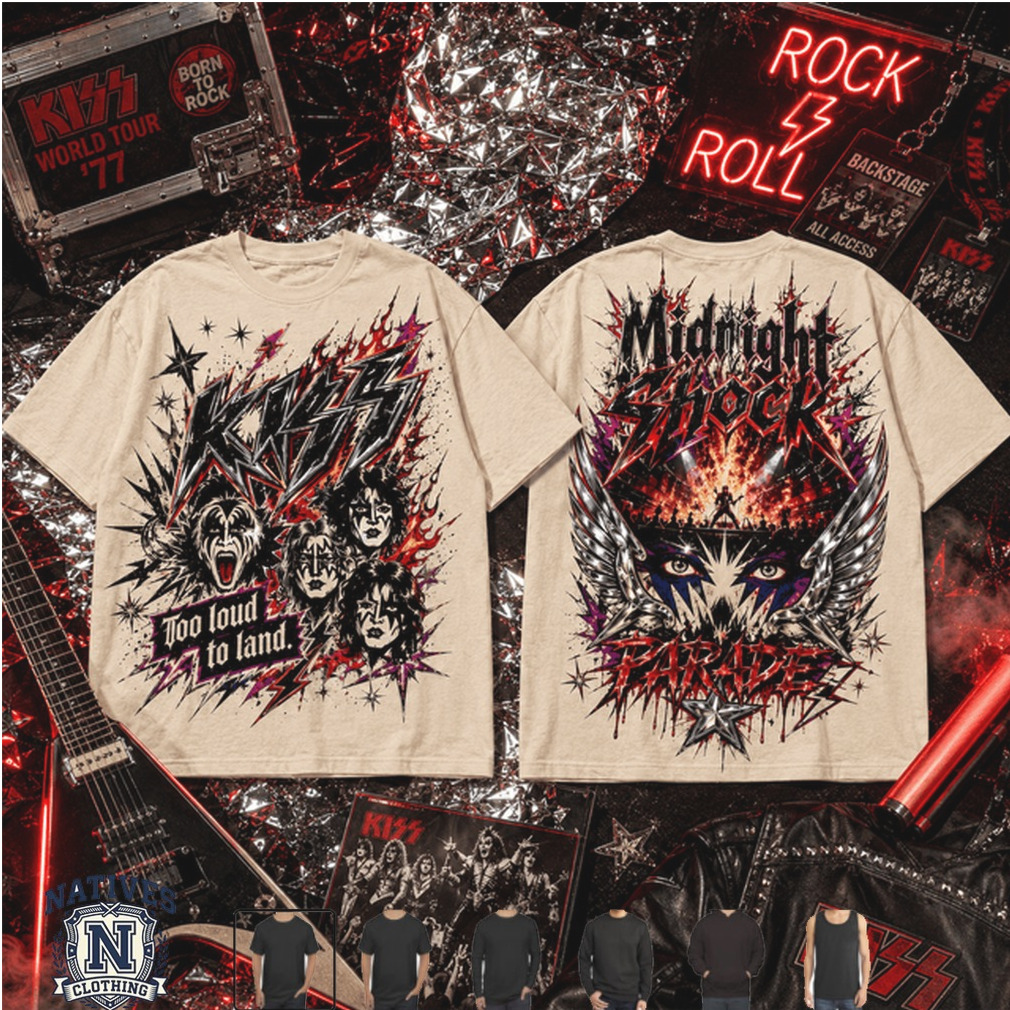 Kiss Band Midnight Shock Parade World Tour Vintage Style T Shirt Kiss Band Midnight Shock Parade World Tour Vintage Style T Shirt