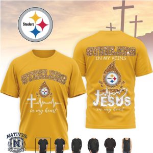 Pittsburgh Steelers Jesus In My Heart Cross Faith Football T Shirt