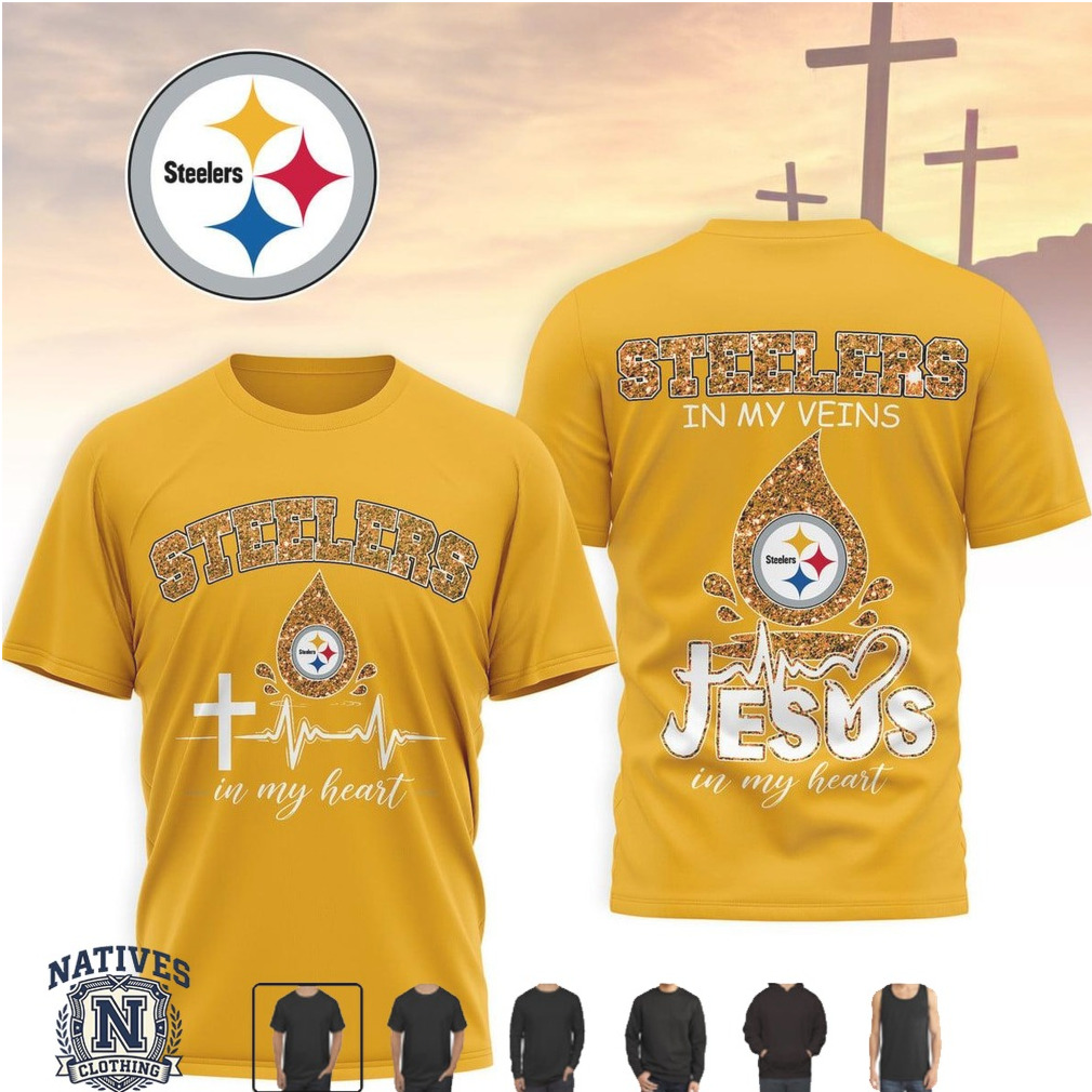 Pittsburgh Steelers Jesus In My Heart Cross Faith Football T Shirt Pittsburgh Steelers Jesus In My Heart Cross Faith Football T Shirt