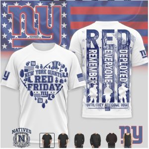 New York Giants Red Friday Military Heart Graphic T Shirt