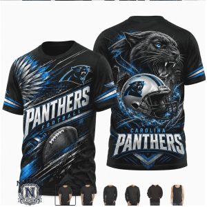Carolina Panthers Football Fierce Cat Helmet T Shirt