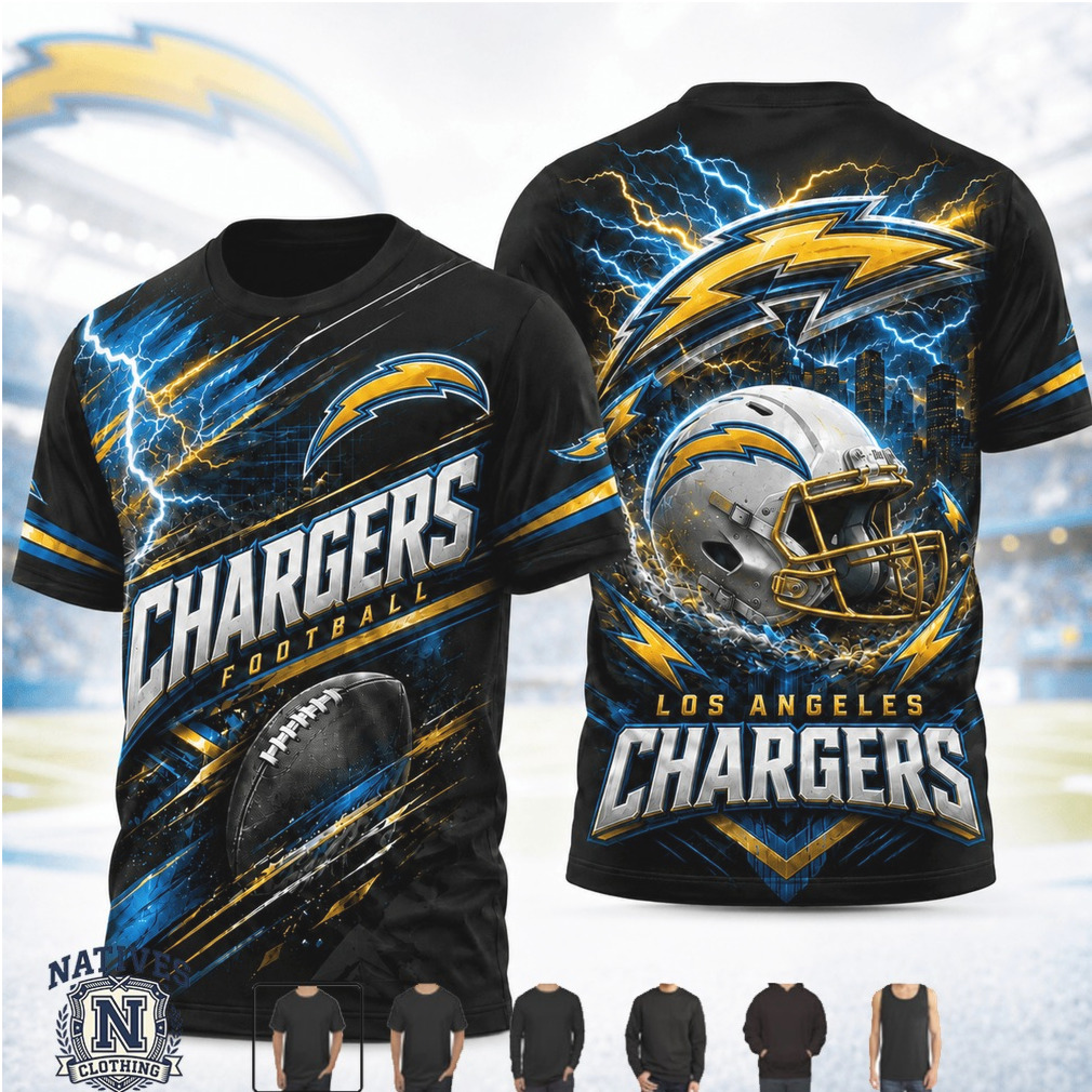 Los Angeles Chargers Lightning Helmet Football Graphic T Shirt Los Angeles Chargers Lightning Helmet Football Graphic T Shirt