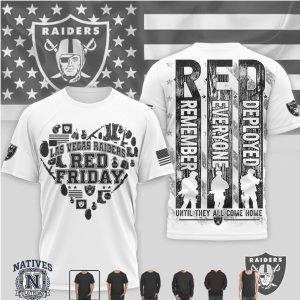 Las Vegas Raiders Red Friday Remember Deployed Heart T Shirt