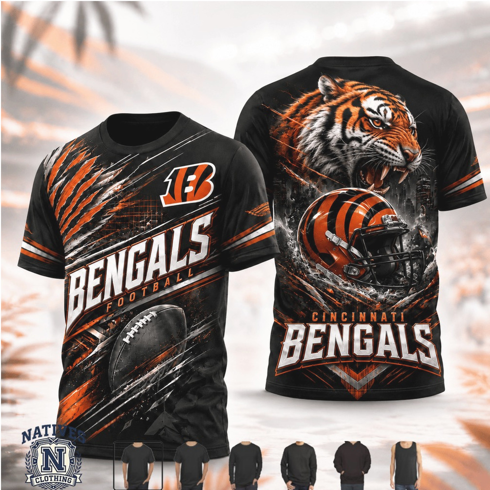 Cincinnati Bengals Football Tiger Mascot Helmet T Shirt Cincinnati Bengals Football Tiger Mascot Helmet T Shirt