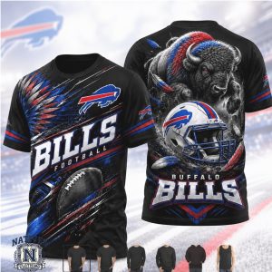 Buffalo Bills Football Charging Bison Helmet T Shirt