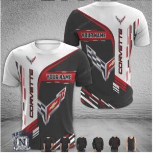 Corvette Logo Racing Team Custom Name Sports T Shirt