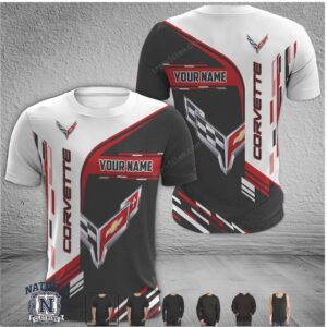 Corvette Logo Racing Team Custom Name Sports T Shirt