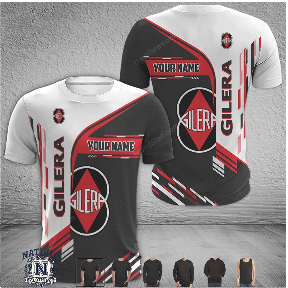 Gilera Logo Racing Team Custom Name Sports T Shirt Gilera Logo Racing Team Custom Name Sports T Shirt