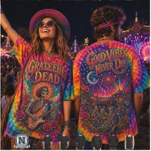 Grateful Dead Good Vibes Never Die Tie Dye T Shirt