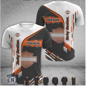 Harley Davidson Motorcycle Logo Orange Custom T Shirt