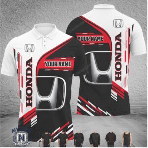 Honda Racing Car Custom Name Polo Shirt