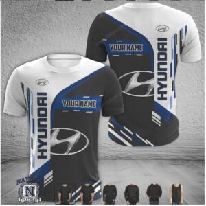 Hyundai Car Brand Logo Blue Racing Custom T Shirt