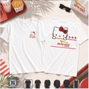 In N Out Burger Hello Kitty Palm Trees T Shirt