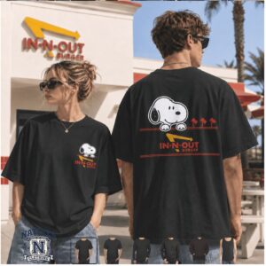 In N Out Burger Snoopy West Coast Palm Tree T Shirt