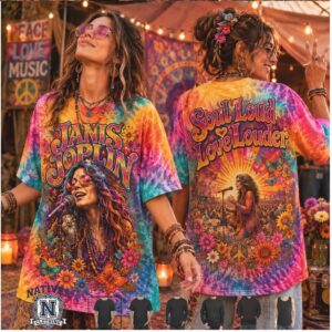 Janis Joplin Soul Loud Love Louder Tie Dye T Shirt