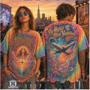 Jefferson Airplane Fly Higher Than Yesterday Tie Dye T Shirt